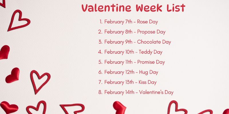 2024 Valentines Date Sheet: Know the Full Valentine Week Calendar